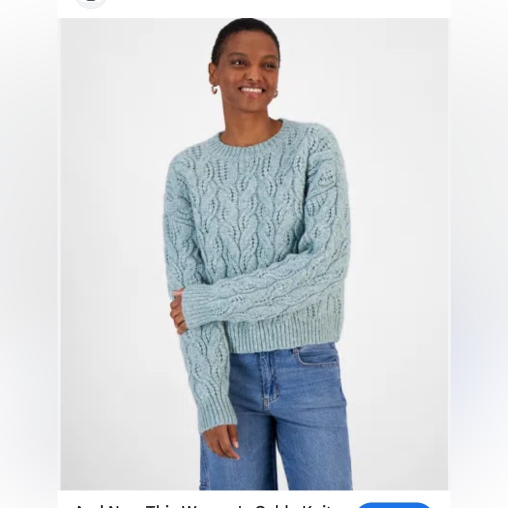 New With Tags - Cable Knit Sweater - And Now This Table Sweater Sz XS!